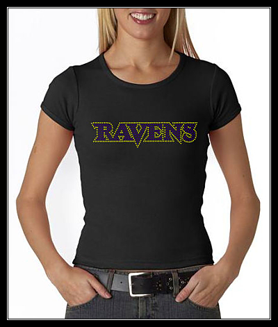 RAVENS "WORD" RHINESTONE SHIRT
