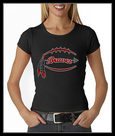BRAVES FOOTBALL RHINESTONE TRANSFER OR DIGITAL DOWNLOAD