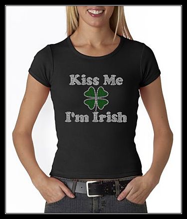 KISS ME I'M IRISH RHINESTONE TRANSFER OR DIGITAL DOWNLOAD