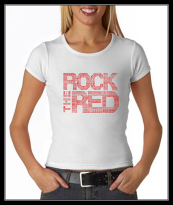 ROCK THE RED RHINESTONE TRANSFER OR DIGITAL DOWNLOAD - WHITE